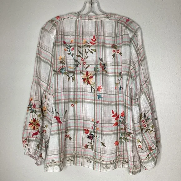 Johnny Was Lidia Effortless Peasant Top Med - Picture 2 of 9